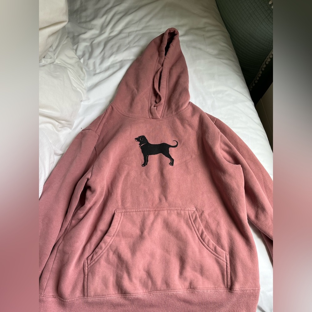 Pink black dog hoodie